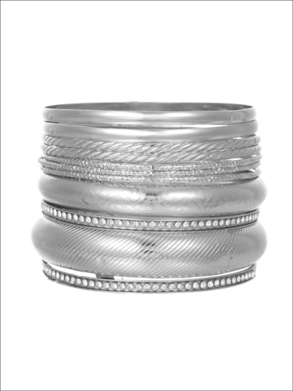 Gold Bangle Bracelets for Women Stackable Textured Boho Set